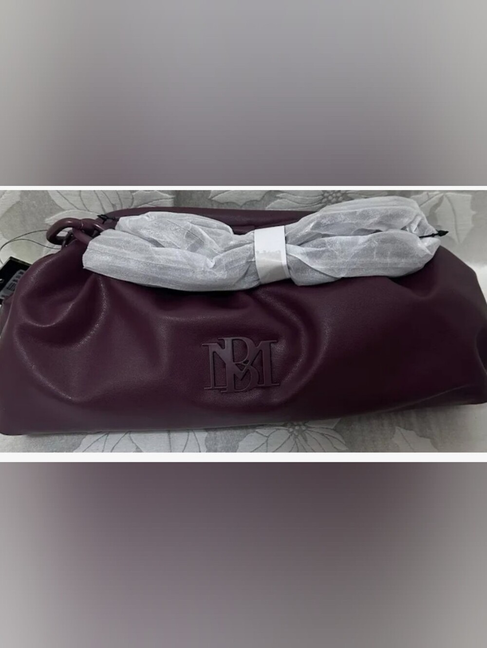 Bottega Veneta Inspired Plum Leather Shoulder Bag